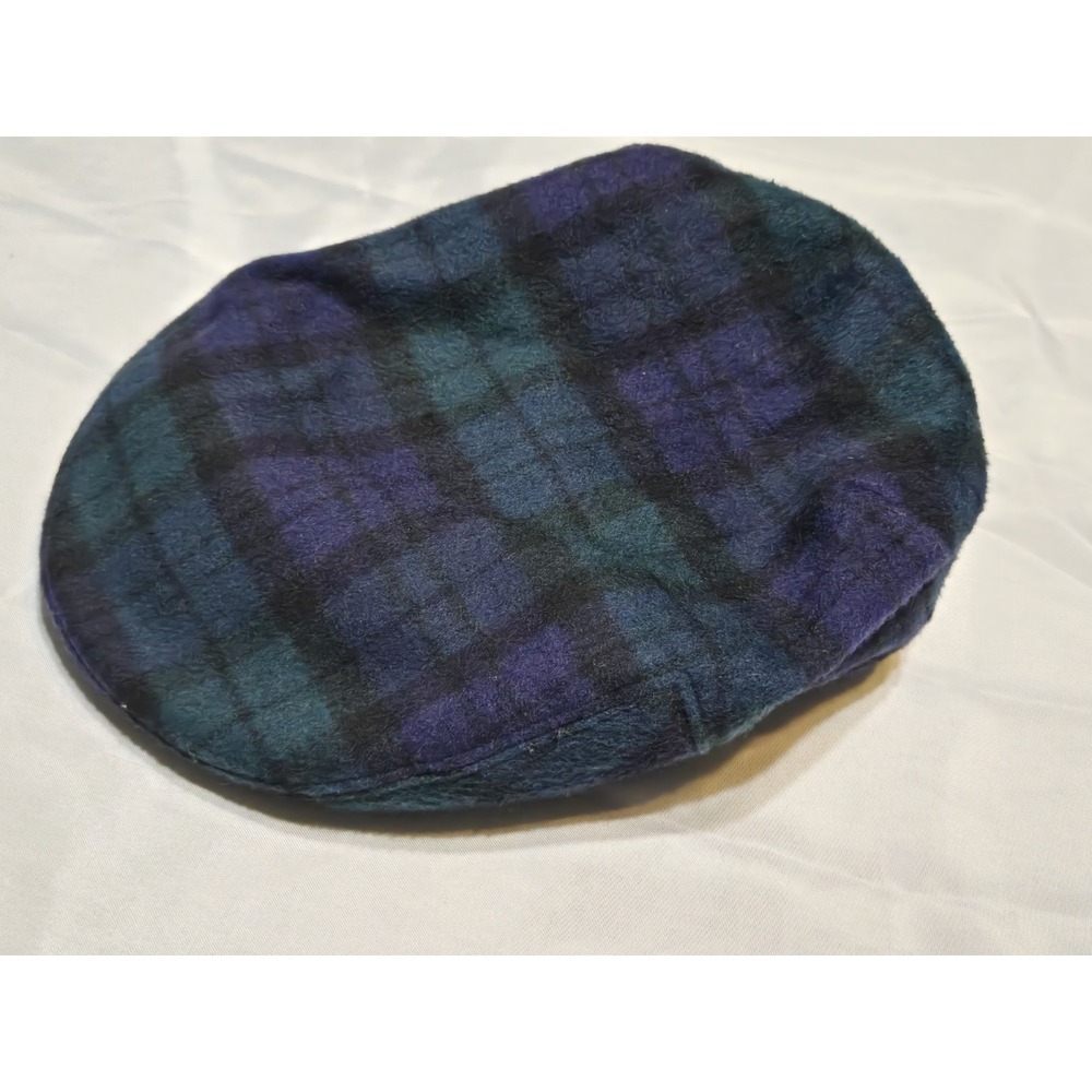 Vtg Peter James Wool & Cashmere Paperboy Driver Plaid Hat Cap Size Med Made UK